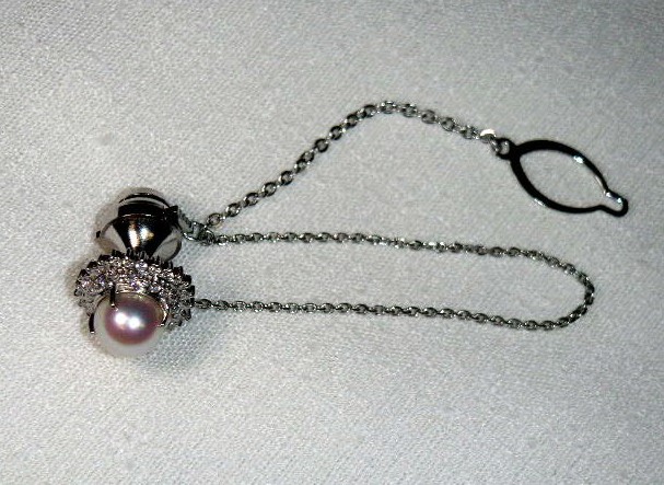 ネクタイピン 花珠真珠 買取 ｜ダイヤ パールタイピン 8.8g