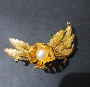 ブローチ マジョリカパール 買取 ｜金メッキ パールブローチ
