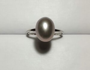 指輪 淡水パール 買取 ｜染めグレー系 大粒パールリングを