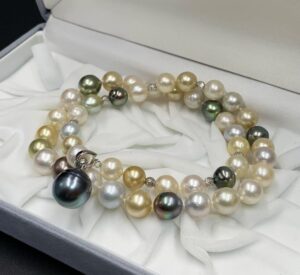 ネックレス 黒蝶真珠 買取 ｜マルチカラー パールネックレス 約57.4g