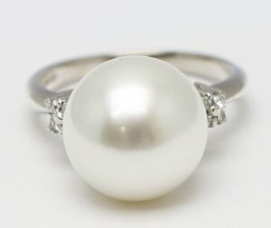 指輪 白蝶真珠 買取 ｜ダイヤ パールリング 8.5g