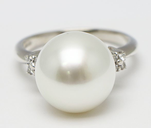 指輪 白蝶真珠 買取 ｜ダイヤ パールリング 8.5g