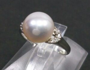 指輪 花珠真珠 買取 ｜ダイヤ パールリング 約4.2g