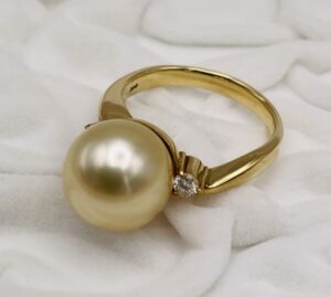指輪 ゴールデンパール 買取 ｜ダイヤ パールリング 約9.82g