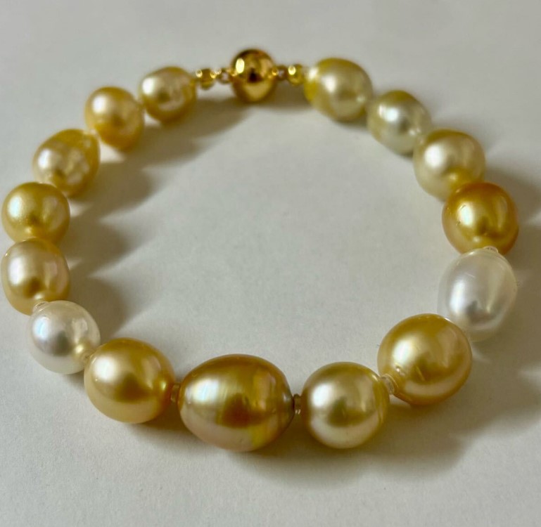 ブレスレット ゴールデンパール 買取 ｜天然色 パールブレスレット