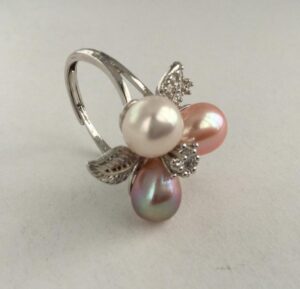 指輪 淡水パール 買取 ｜天然色三色組み合わせ パールリング