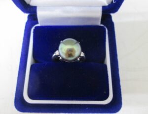 指輪 黒蝶真珠 買取 ｜ダイヤ パールリング 約7g