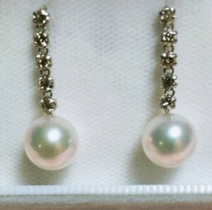 ピアス・イヤリング 花珠真珠 買取 ｜セミロング ダイヤ パールピアス