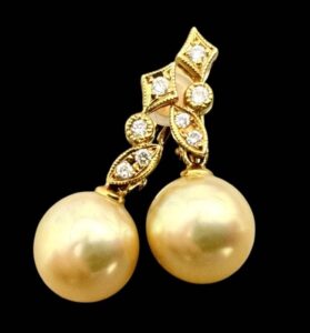ピアス・イヤリング ゴールデンパール 買取 ｜ダイヤ パールイヤリング