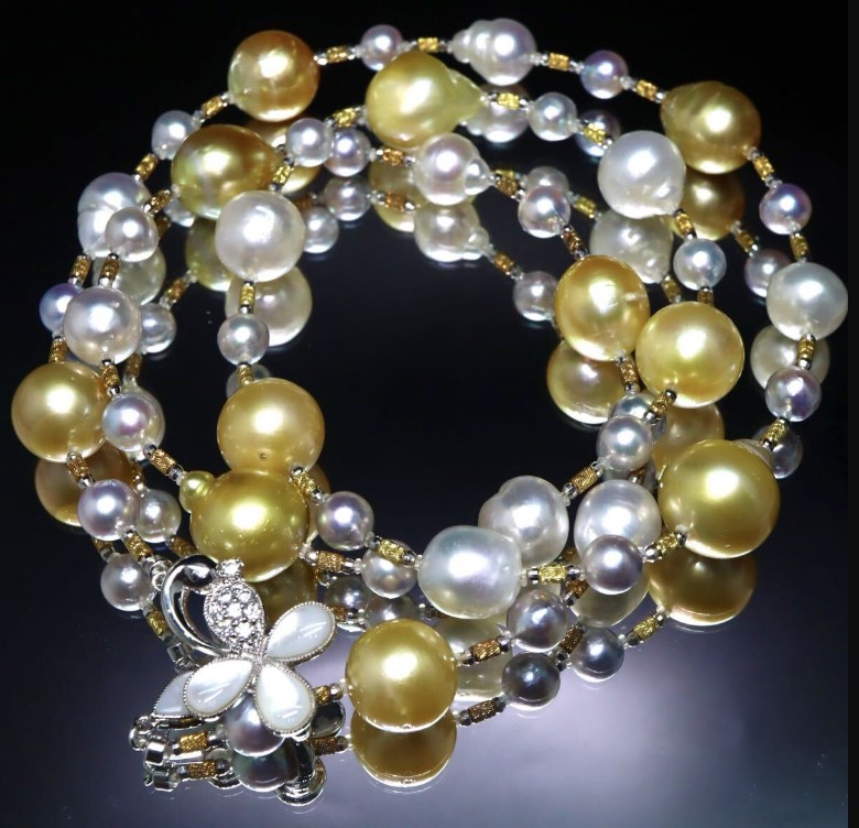 ネックレス ゴールデンパール 買取 ｜ロング パールネックレス 約67.1g