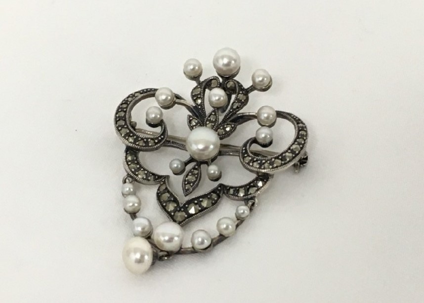 ブローチ 淡水パール 買取 ｜碌山 パールブローチ