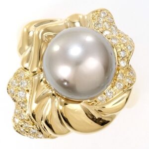 指輪 黒蝶真珠 買取 ｜ダイヤ パールリング 約11.8g