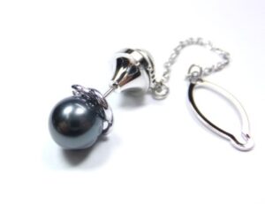 ネクタイピン 黒蝶真珠 買取 ｜タヒチ グリーンブラック系 パールネクタイピン 約5.6g