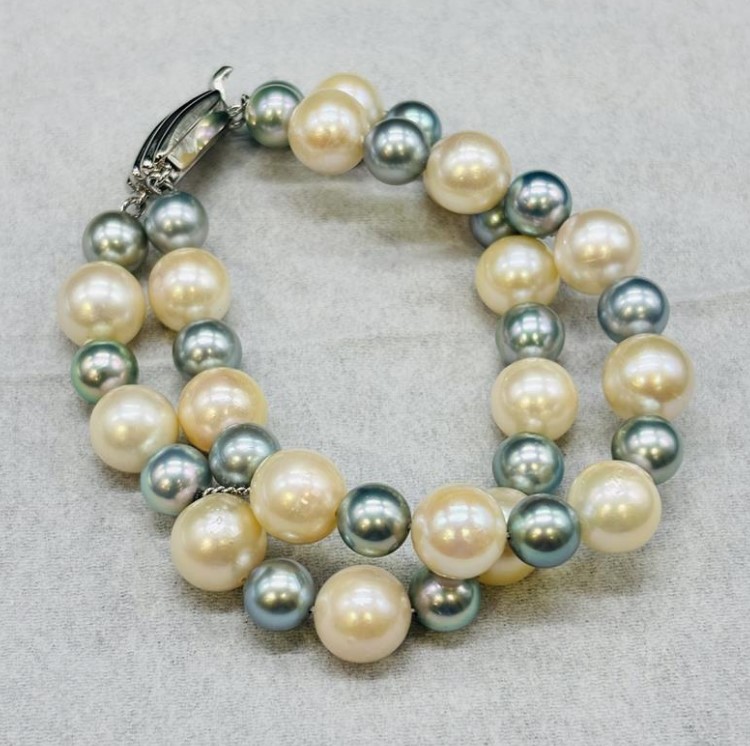 ブレスレット 黒蝶真珠 買取 ｜2連 パールブレスレット 33.4g
