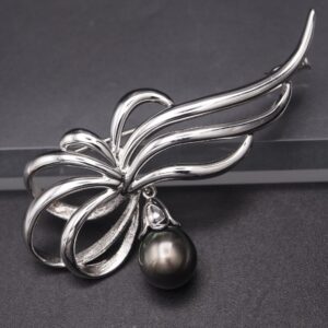 ブローチ 黒蝶真珠 買取 ｜パールブローチ 9g