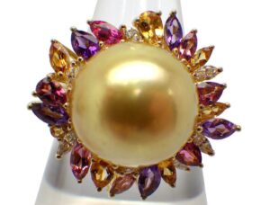 指輪 ゴールデンパール 買取 ｜ダイヤ パールリング 10.94g