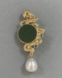 ブローチ 淡水パール 買取 ｜翡翠 パールブローチ