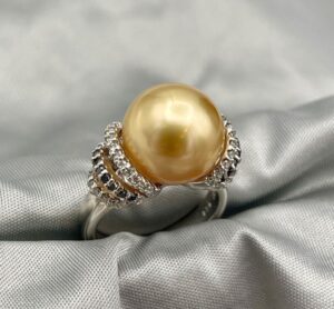 指輪 ゴールデンパール 買取 ｜ダイヤ パールリング 約11.36g