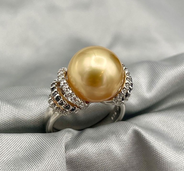 指輪 ゴールデンパール 買取 ｜ダイヤ パールリング 約11.36g