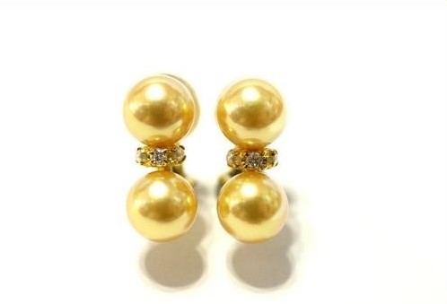 ピアス・イヤリング ゴールデンパール 買取 ｜ダイヤ パールイヤリング 7.3g