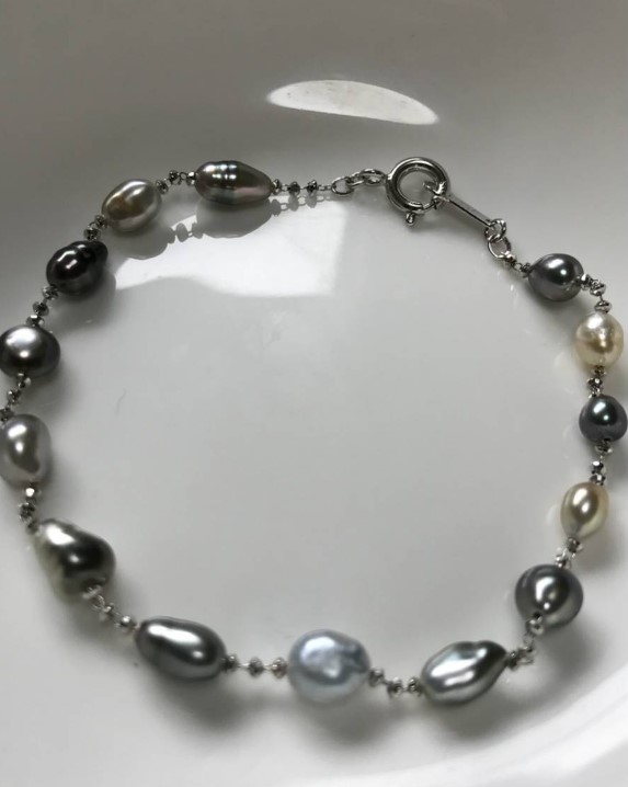 ブレスレット ケシ真珠 買取 ｜黒蝶 パールブレスレット 3.5g
