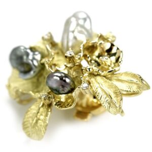 ブローチ ケシ真珠 買取 ｜ダイヤ パールブローチ 約8.6g