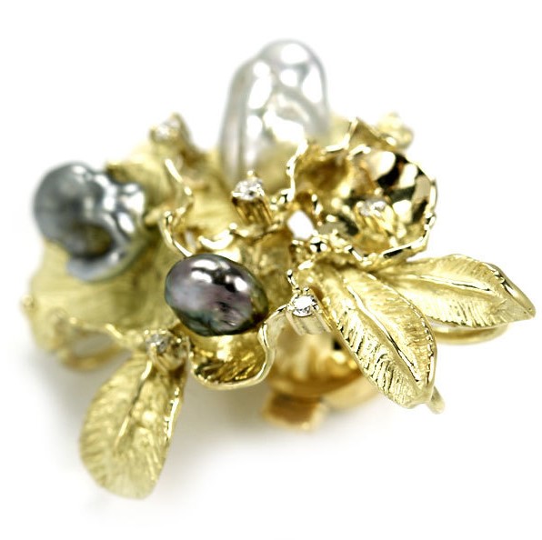 ブローチ ケシ真珠 買取 ｜ダイヤ パールブローチ 約8.6g