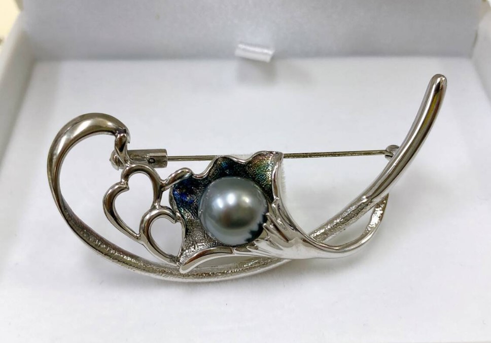 ブローチ 黒蝶真珠 買取 ｜パールブローチ 約9.5g