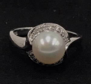 指輪 白蝶真珠 買取 ｜ダイヤ パールリング 6.2g