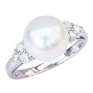 指輪 花珠真珠 買取 ｜ダイヤ ピンクホワイト系パールリング