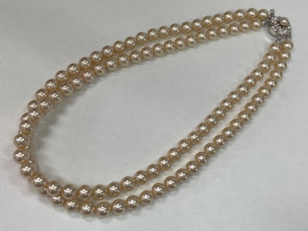 ネックレス マジョリカパール 買取 ｜2連 パールネックレス 約64.6g