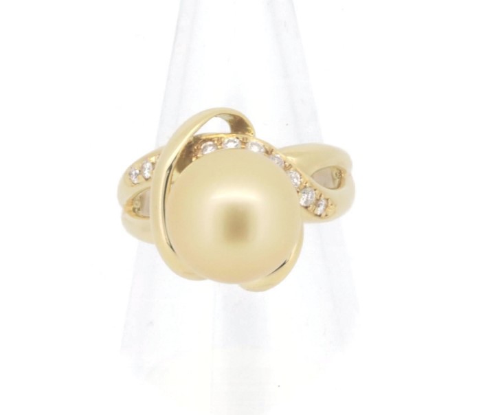 指輪 ゴールデンパール 買取 ｜ダイヤ パールリング 9g