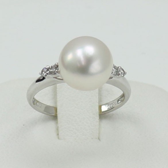 指輪 花珠真珠 買取 ｜ホワイトピンク ダイヤ パールリング