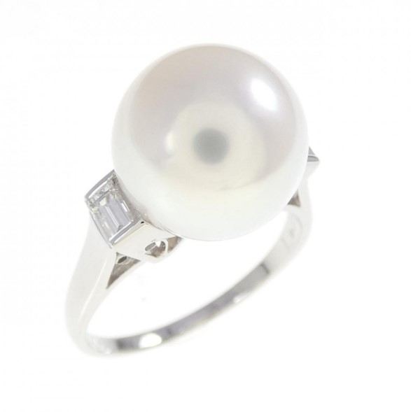 0.27カラット ｜ダイヤモンド ミキモト 白蝶パール リングを買取しました。【真珠買取リパール】