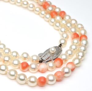 本珊瑚 買取 ｜珊瑚 ミキモト パールネックレスを買取しました。【真珠買取リパール】