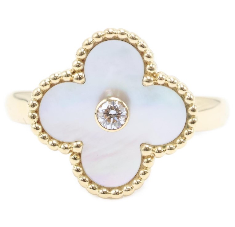 ヴァンクリーフ 買取 ｜ダイヤモンド マザーオブパールリングを買取しました。【真珠買取リパール】