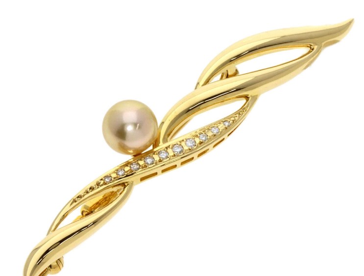 真珠 ブローチ ｜淡水パール[ミキモト ブローチ]を買取しました。【真珠買取リパール】