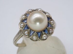 サファイア 薄い青 ｜サファイア[パールリング]を買取しました。【真珠買取リパール】