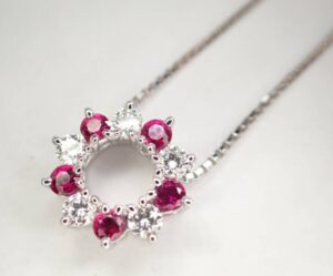 ルビー 買取 ｜ルビー[ダイヤモンドネックレス]を買取しました。【真珠買取リパール】