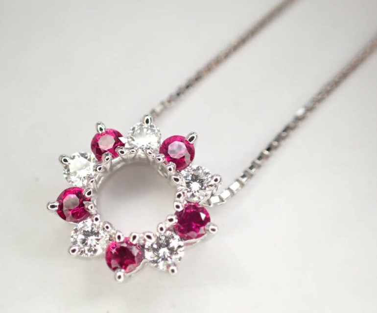 ルビー 買取 ｜ルビー[ダイヤモンドネックレス]を買取しました。【真珠買取リパール】