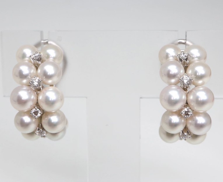 メレダイヤ ピアス ｜ダイヤモンド[ミキモト パールピアス]を買取しました。【真珠買取リパール】