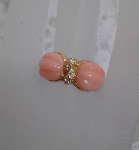 ピンク珊瑚 買取価格 ｜珊瑚[タサキ ダイヤモンドリング]を買取しました。【真珠買取リパール】