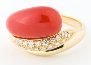 サンゴ 宝石 ｜珊瑚[ミキモト ダイヤモンドリング]を買取しました。【真珠買取リパール】