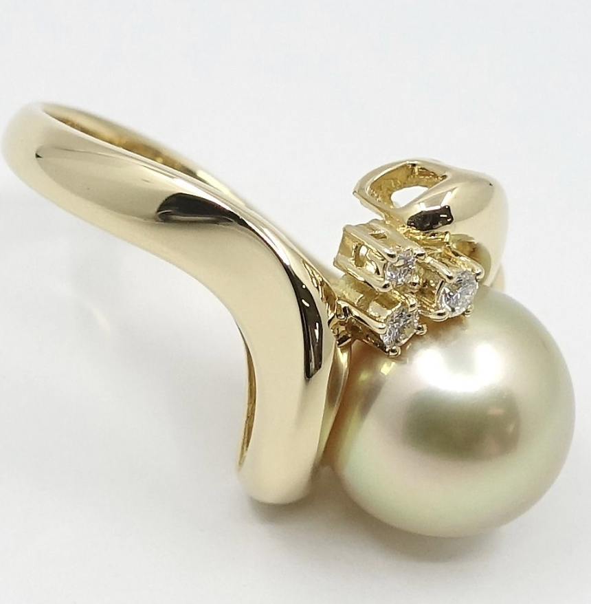 パール ダイヤ リング ｜淡水パール[タサキ パール ダイヤ リング]を買取しました。【真珠買取リパール】