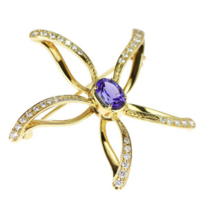 タンザナイト 買取 ｜タンザナイト[ミキモト タンザナイト ブローチ]を買取しました。【真珠買取リパール】