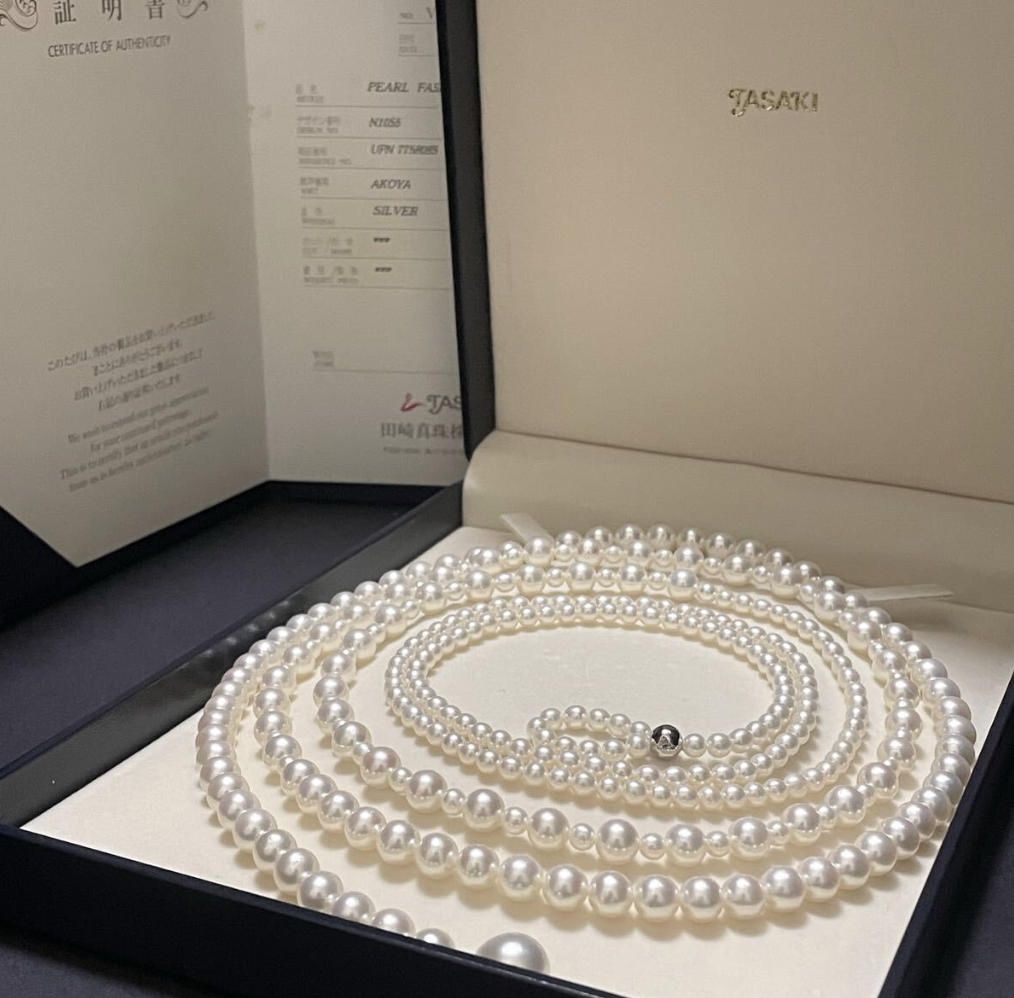 真珠 劣化 ｜ アコヤ真珠[ロングネックレス]を買取しました。【真珠買取リパール】