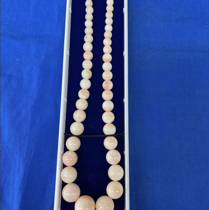 ピンク珊瑚 ネックレス 買取相場 ｜珊瑚[ネックレス]を買取しました。【真珠買取リパール】