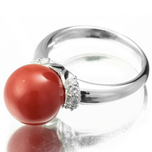 サンゴ 指輪 ｜珊瑚[ダイヤモンド リング]を買取しました。【真珠買取リパール】