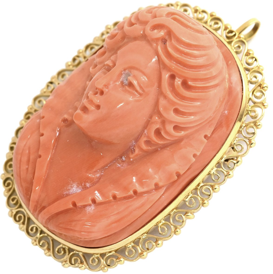 珊瑚 ブローチ ｜珊瑚[ブローチ ペンダントトップ]を買取しました。【真珠買取リパール】